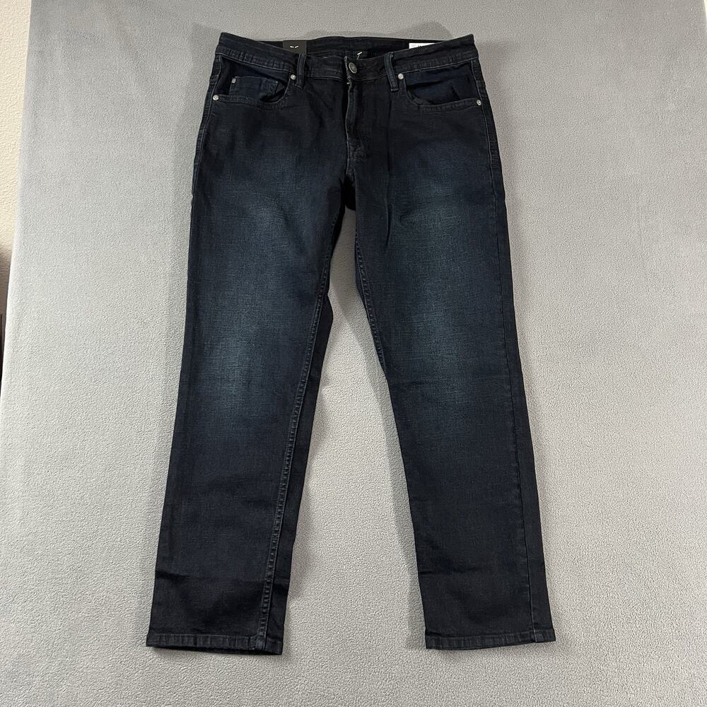 Buffalo David Button Jeans Mens 36X30 Blue Jackson Straight Dark Wash Denim